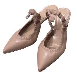 Gianvito Rossi Alina Leather Slingback Pumps Pink Timeless Elegance, 39 (8.5)